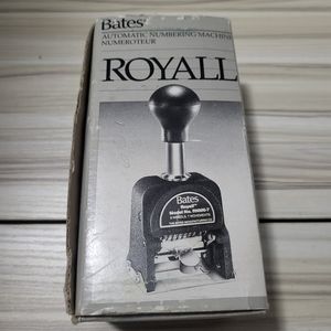 Bates Royall Model RNM 6-7 - 6 Wheels 7 Movements Office Stamper Stamp NEEDS INK